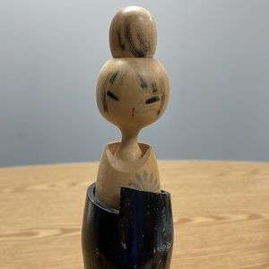 Traditional Wood Japanese Tall Lady Doll